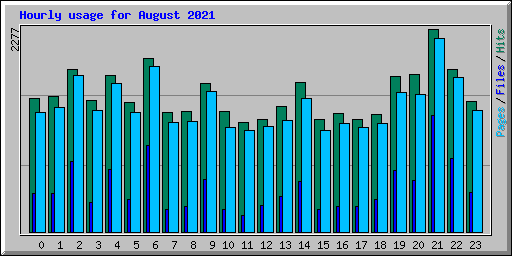 Hourly usage for August 2021