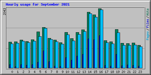 Hourly usage for September 2021