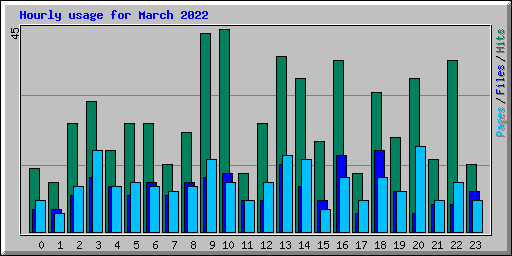 Hourly usage for March 2022